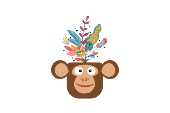 Animal Head with Pretty Flower – A Versatile Graphic Design Asset for Creative Projects