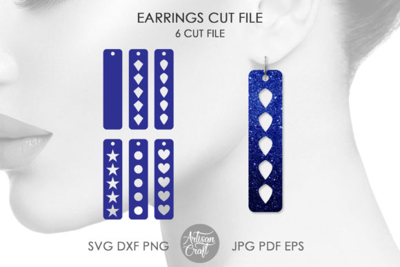 Bar Earrings Laser Cutting Design for Modern Branding