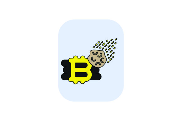 Bit Coin Space Meteor Color Outline – A Freebie Graphic for Bold Branding