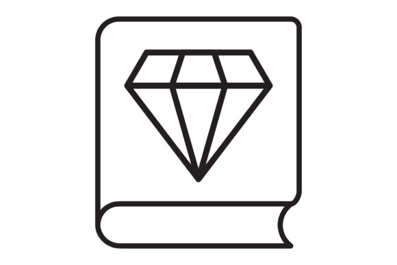 Blue Diamond Book Icon for Graphics and Freebies