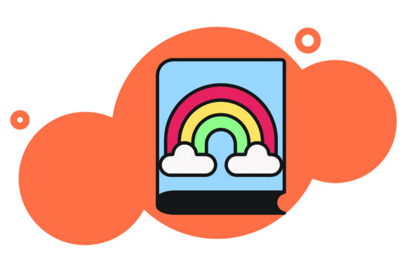 Book Icon Creative Art Rainbow Design: A Graphics Freebie for Digital Sellers