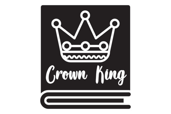 Book Icon Design Crown King Black Filled – A Solid Graphic Freebie for Creative Projects