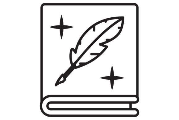 Book Icon Feather Design: A Versatile Graphic Freebie for Branding and Packaging