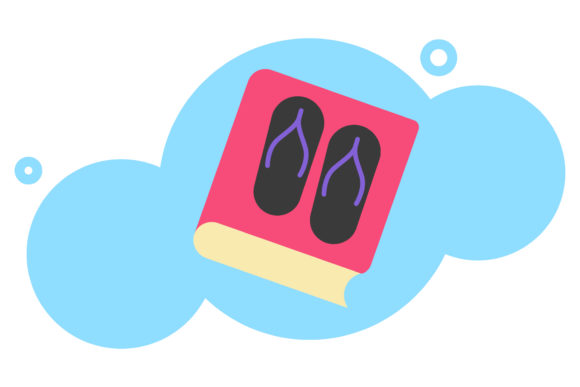 Book Icon Slippers Pink Vector Design: A Versatile Graphic for Local Branding