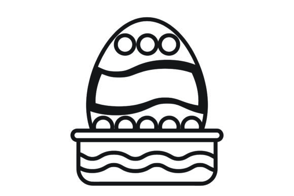 Easter Icon Bowl Egg Black Line Design: A Polished Graphic for Content Creators
