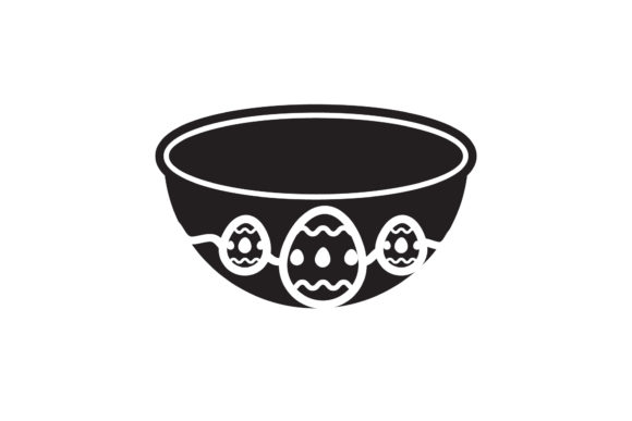 Easter Icon Bowl Egg Design Black Filled: A Graphics Freebie for Real Crafting Projects