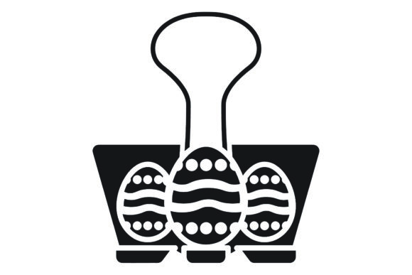 Easter Icon Paperclip Black Filled Art Review for Embroidery Projects