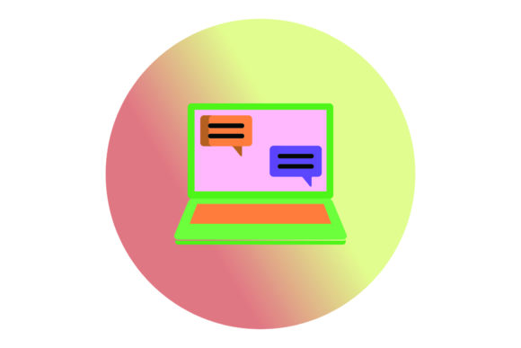 Flat Icon Beautiful Laptop Message: A Versatile Graphic Design Freebie for Modern Branding