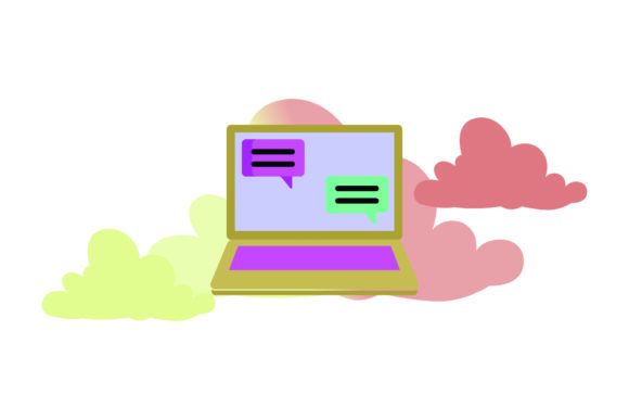 Flat Icon Laptop Message for Handmade & Graphic Design Projects