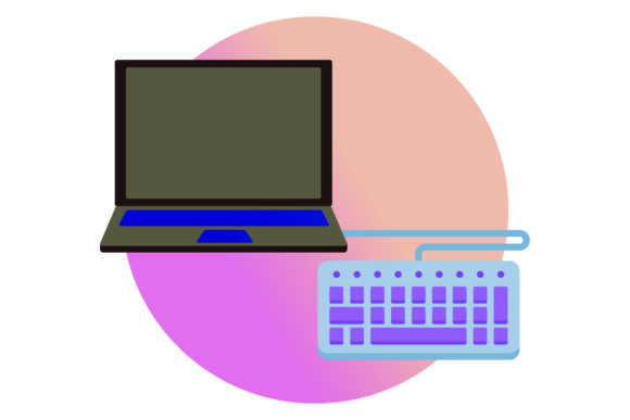 Flat Laptop Icon Keyboard: A Versatile Graphic Design Asset for Content Creators