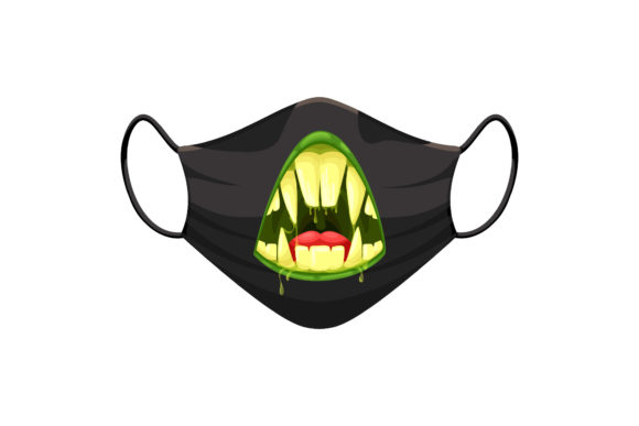 Halloween Monster Mouth Mask Expression: A Versatile Graphic Design Asset for Seasonal Branding
