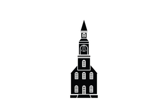 Icon Building Church Black Fill Style: A Freebie Graphic for Real Craft Projects