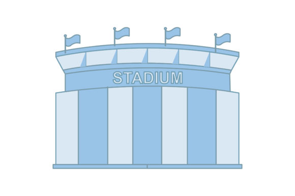 Icon Building Stadium Blue UI Style – A Freebie Graphic for Smart Sellers