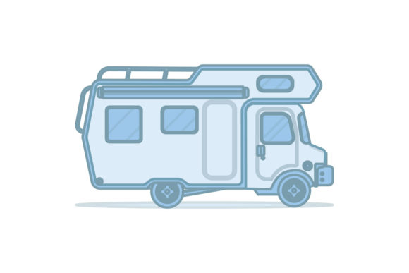 Icon Commercial Vehicle Blue UI Style: A Modern Graphic Design Freebie for Content Creators