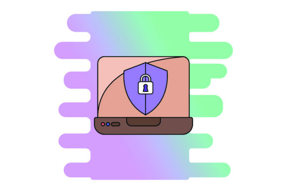 Icon Flat Laptop Security Color Outline – A Versatile Freebie for Modern Design Projects