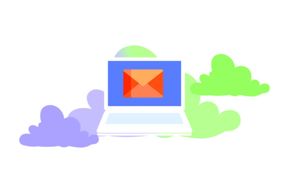 Icon Laptop Flat Email Orange for Branding and Marketing