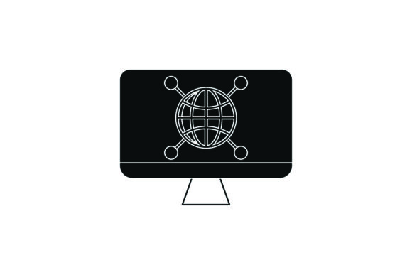 Laptop Icon Network Black Filled: A Must-Have Graphic Design Freebie for Content Creators