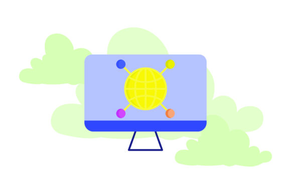 Laptop Icon Network Yellow Cute: A Versatile Graphic Freebie for Local Business Branding