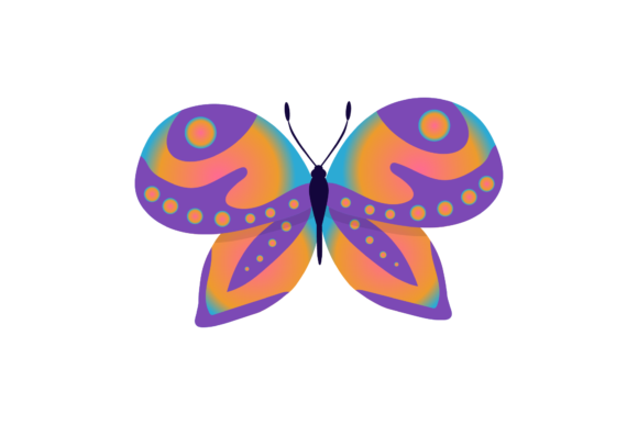 Pretty Colorful Butterflies Design: A Versatile Graphic Asset for Crafters