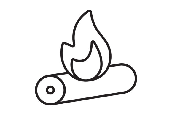 Travel Icon Design Bonfire Black Line – A Freebie Graphic for Crafters