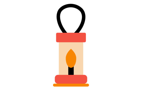 Travel Icon Lantern Orange Design Art – A Versatile Graphic Freebie for Crafters